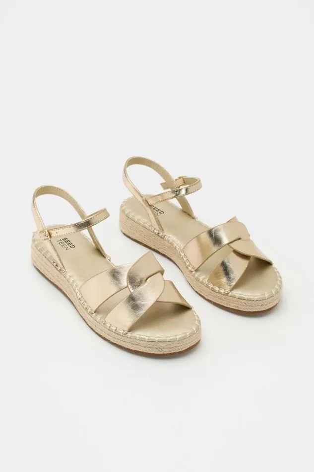 Teen Summer Espadrille Gold Seed Heritage Sandals and Slides