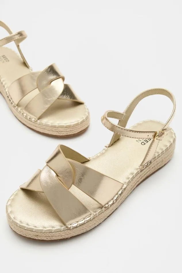 Teen Summer Espadrille Gold Seed Heritage Sandals and Slides