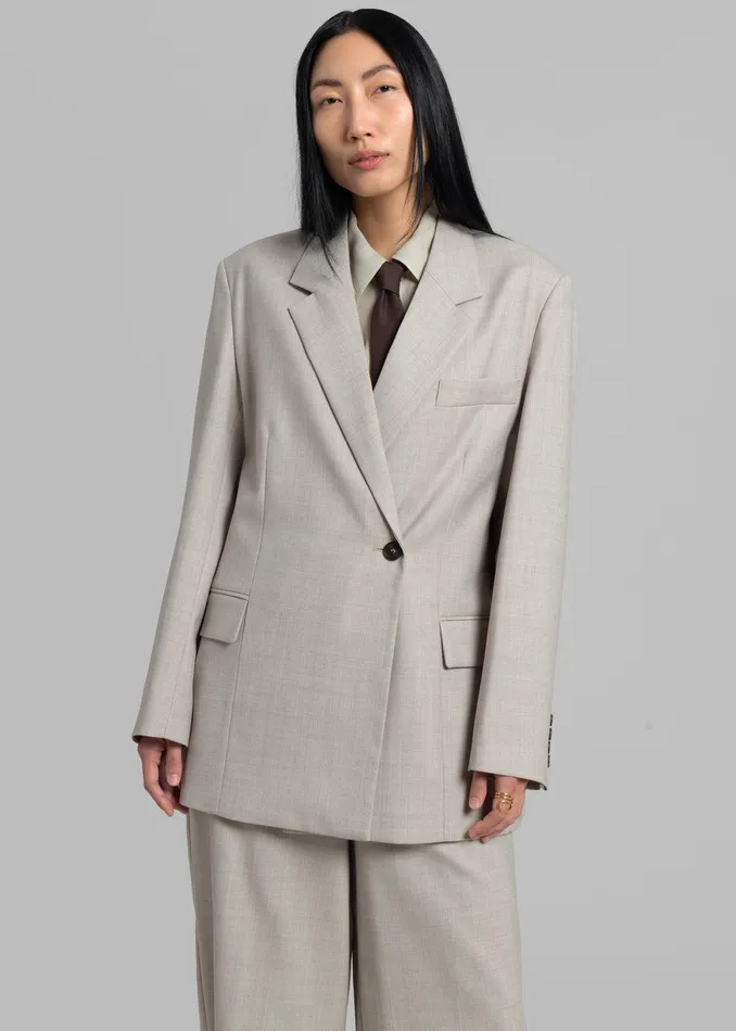 Tessa Wool Blazer 8211 Beige Women The Frankie Shop Clothing