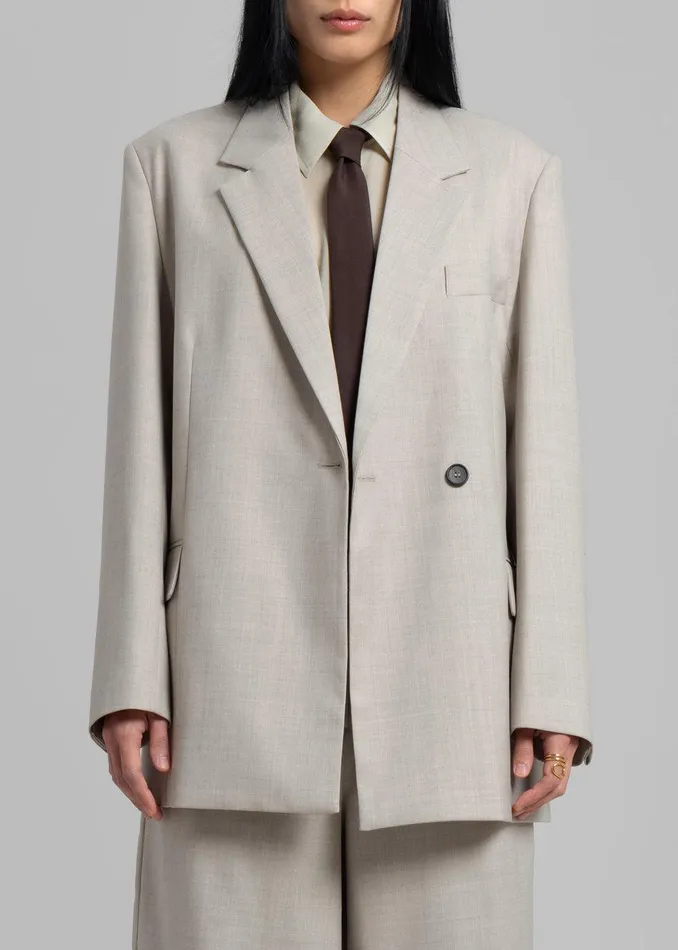 Tessa Wool Blazer 8211 Beige Women The Frankie Shop Clothing