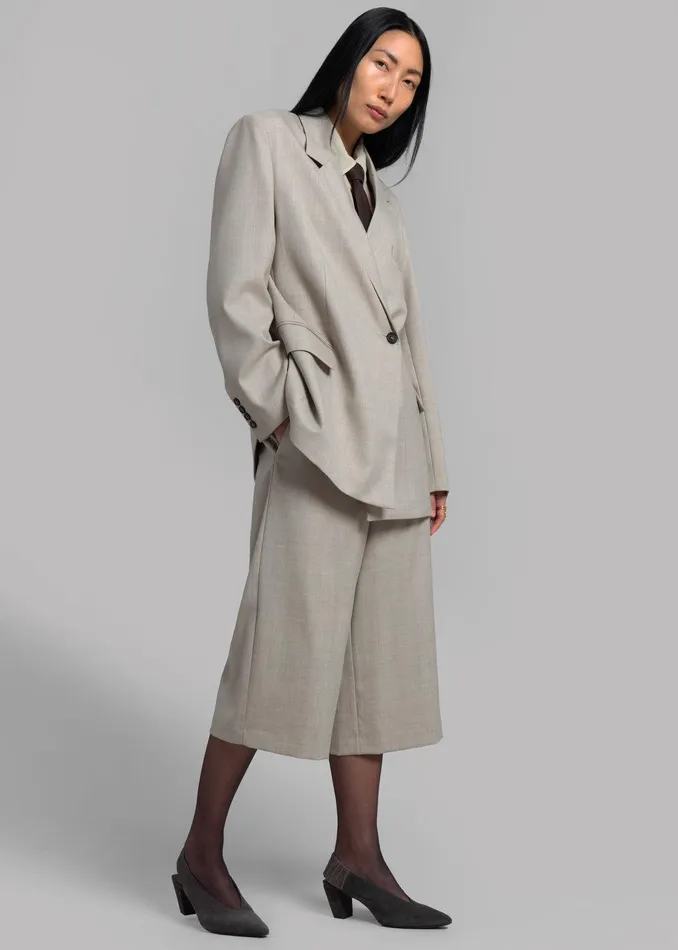 Tessa Wool Blazer 8211 Beige Women The Frankie Shop Clothing
