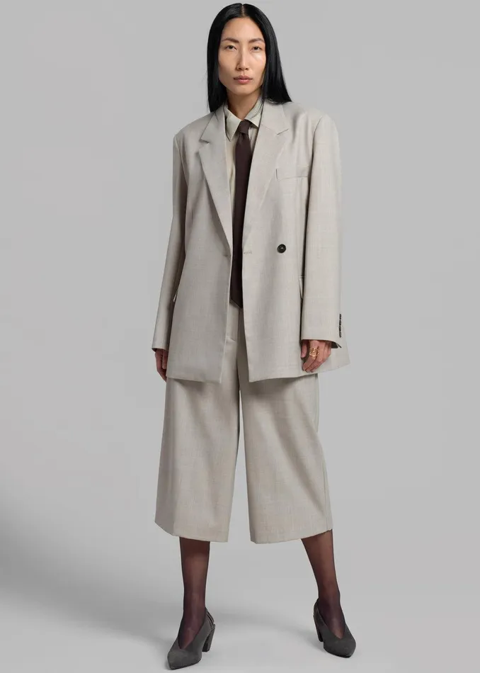 Tessa Wool Blazer 8211 Beige Women The Frankie Shop Clothing