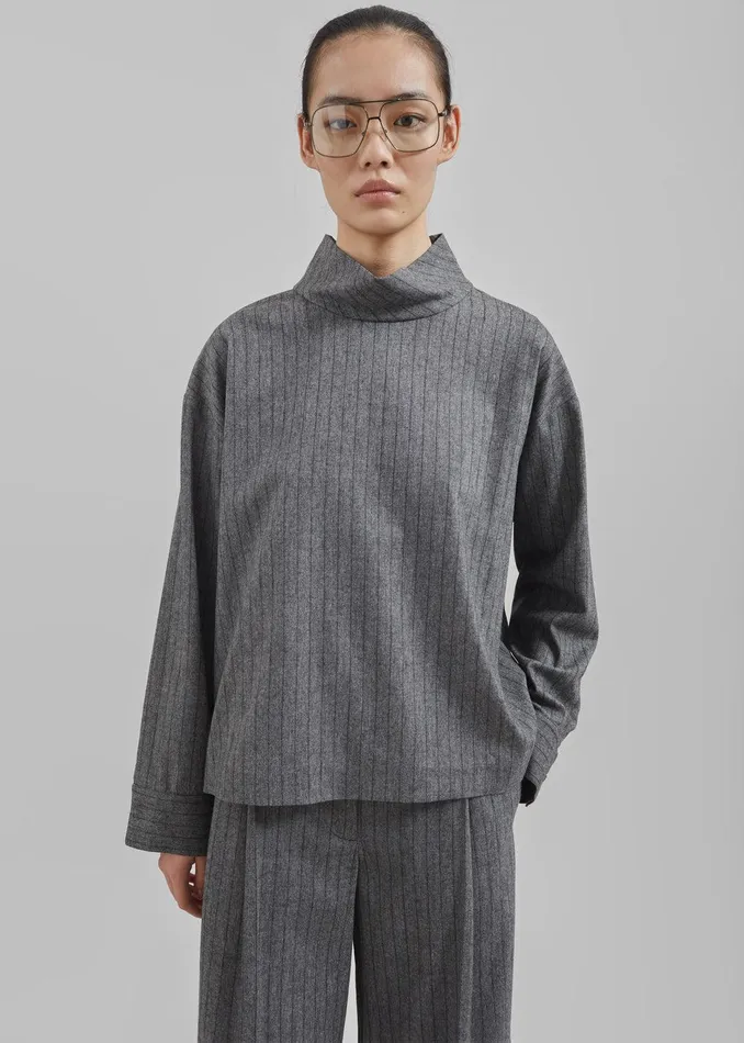 The Garment Tilda Top 8211 GreyBlack Stripe Women The Frankie Shop Clothing