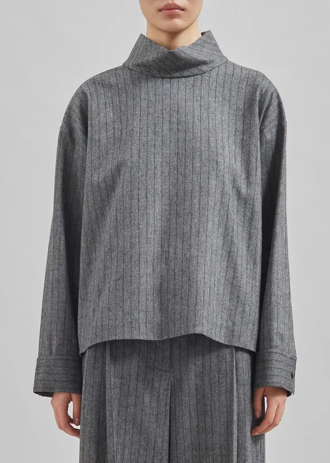The Garment Tilda Top 8211 GreyBlack Stripe Women The Frankie Shop Clothing