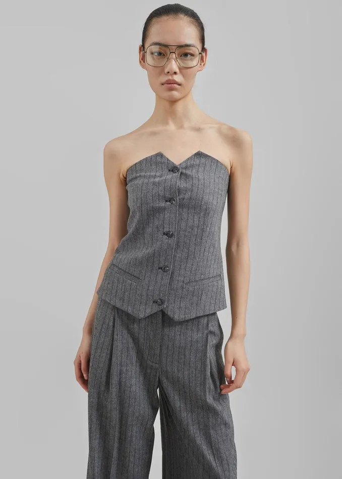 The Garment Tilda Tube Top 8211 GreyBlack Stripe Women The Frankie Shop Clothing