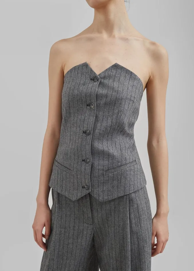 The Garment Tilda Tube Top 8211 GreyBlack Stripe Women The Frankie Shop Clothing
