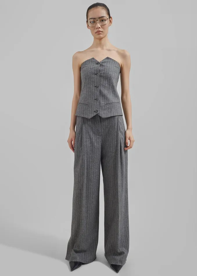 The Garment Tilda Tube Top 8211 GreyBlack Stripe Women The Frankie Shop Clothing