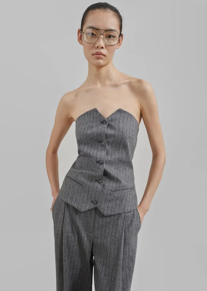 The Garment Tilda Tube Top 8211 GreyBlack Stripe Women The Frankie Shop Clothing
