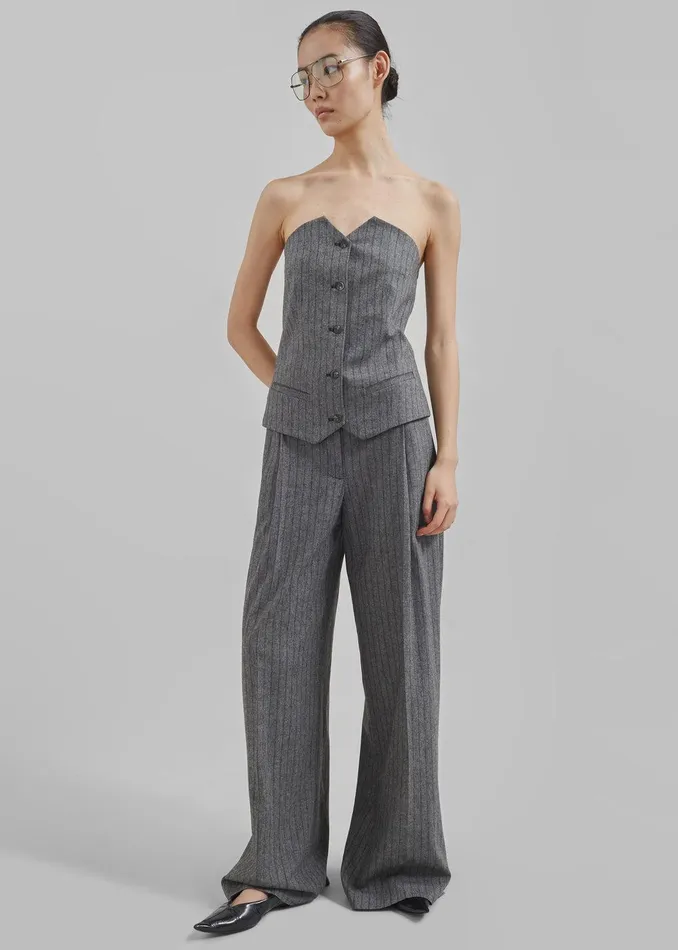 The Garment Tilda Tube Top 8211 GreyBlack Stripe Women The Frankie Shop Clothing