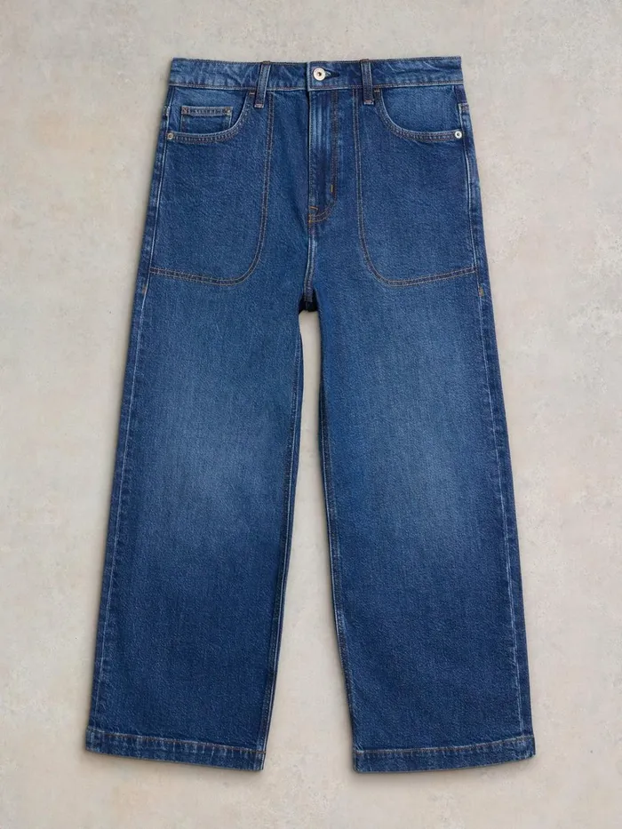 Tia Cropped Wide Leg Jean Dk Denim Women White Stuff Jeans Tia Cropped Wide Leg Jean Dk Denim Women White Stuff Jeans