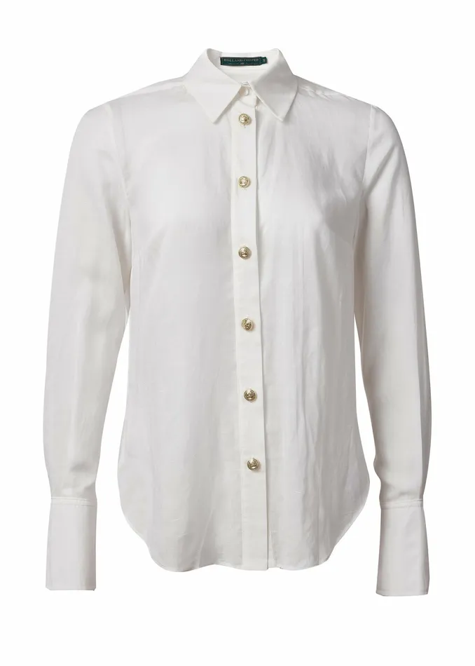 Tops Holland Cooper Womens Classic Shirt White Tops Holland Cooper Womens Classic Shirt White