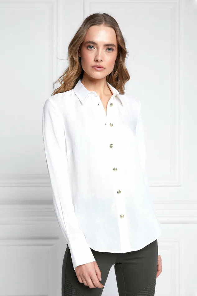 Tops Holland Cooper Womens Classic Shirt White Tops Holland Cooper Womens Classic Shirt White