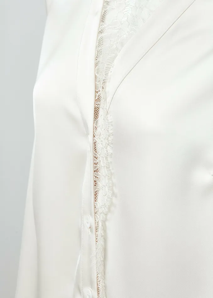 Tops Lace VNeck Blouse Oyster 8211 Holland Cooper Womens Tops Lace VNeck Blouse Oyster 8211 Holland Cooper Womens