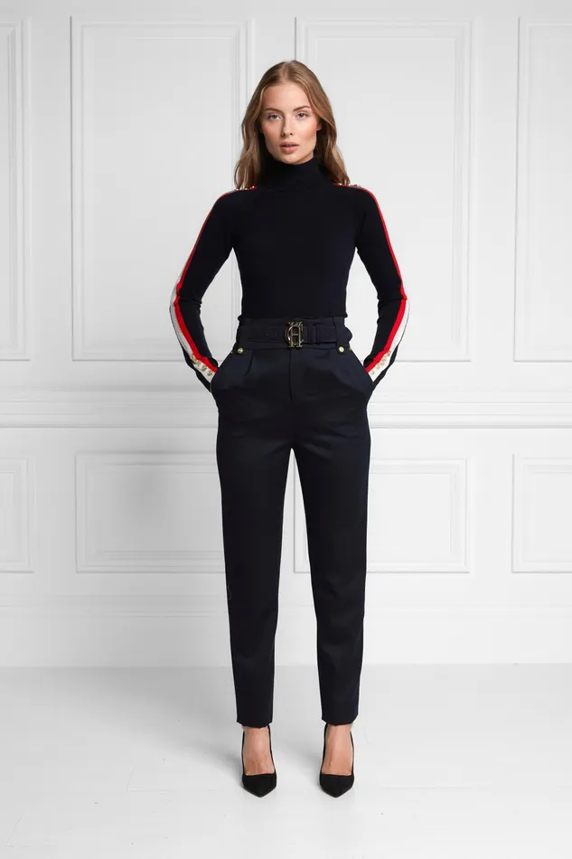 Trousers High Waisted Peg Trouser Navy Barathea 8211 Holland Cooper Womens Trousers High Waisted Peg Trouser Navy Barathea 8211 Holland Cooper Womens