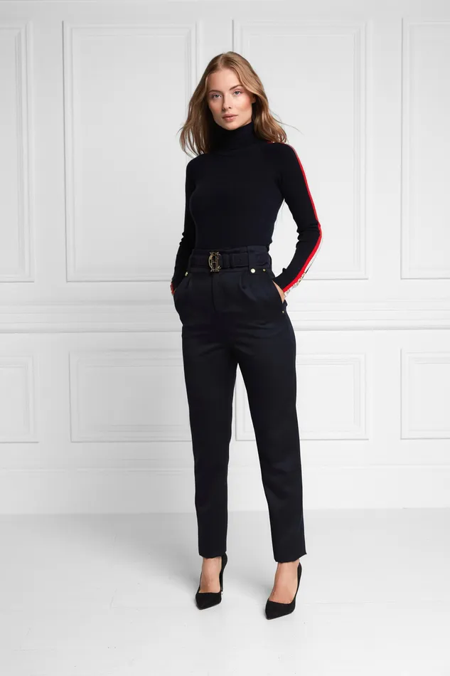 Trousers High Waisted Peg Trouser Navy Barathea 8211 Holland Cooper Womens Trousers High Waisted Peg Trouser Navy Barathea 8211 Holland Cooper Womens