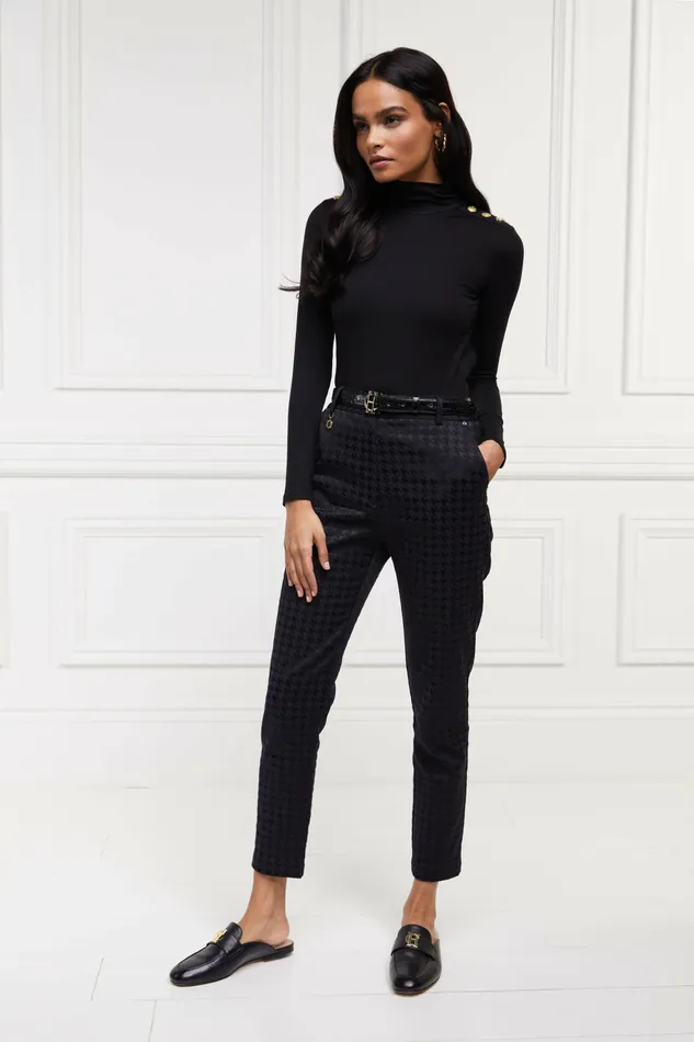 Trousers Holland Cooper Womens Bexley Tailored Trouser Houndstooth Jacquard