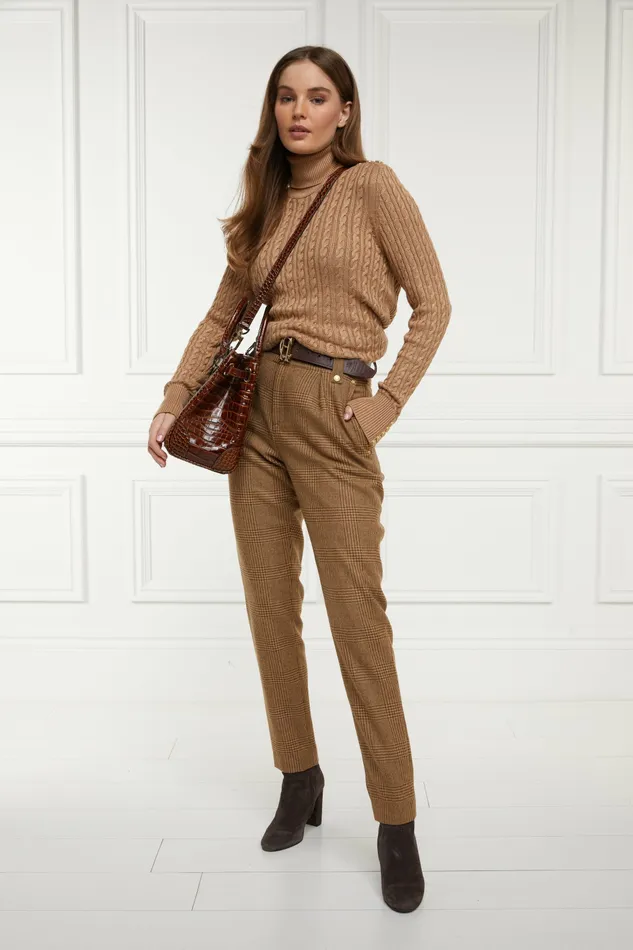 Trousers Holland Cooper Womens High Waisted Peg Trouser Tawny Trousers Holland Cooper Womens High Waisted Peg Trouser Tawny