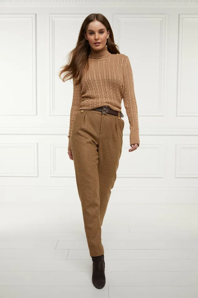 Trousers Holland Cooper Womens High Waisted Peg Trouser Tawny Trousers Holland Cooper Womens High Waisted Peg Trouser Tawny