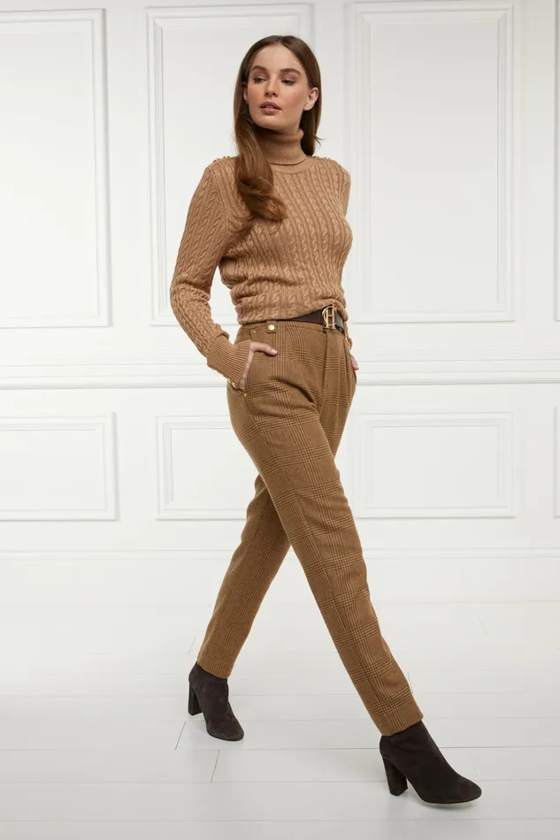 Trousers Holland Cooper Womens High Waisted Peg Trouser Tawny Trousers Holland Cooper Womens High Waisted Peg Trouser Tawny