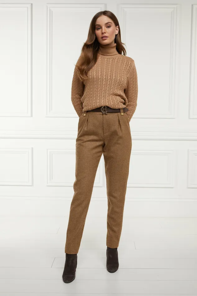 Trousers Holland Cooper Womens High Waisted Peg Trouser Tawny Trousers Holland Cooper Womens High Waisted Peg Trouser Tawny