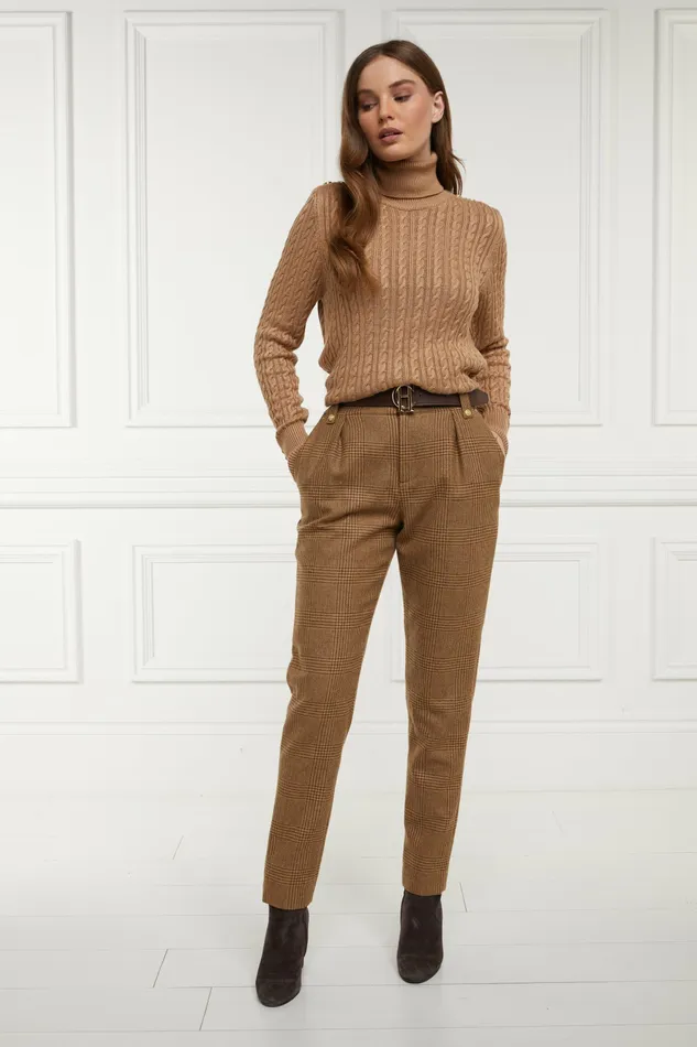 Trousers Holland Cooper Womens High Waisted Peg Trouser Tawny Trousers Holland Cooper Womens High Waisted Peg Trouser Tawny