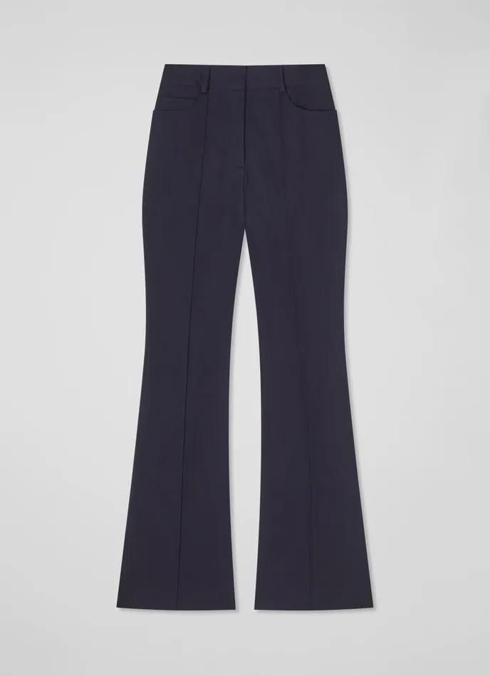Trousers Women LKBennett Susie Navy CottonBlend Flared Trousers Navy Trousers Women LKBennett Susie Navy CottonBlend Flared Trousers Navy