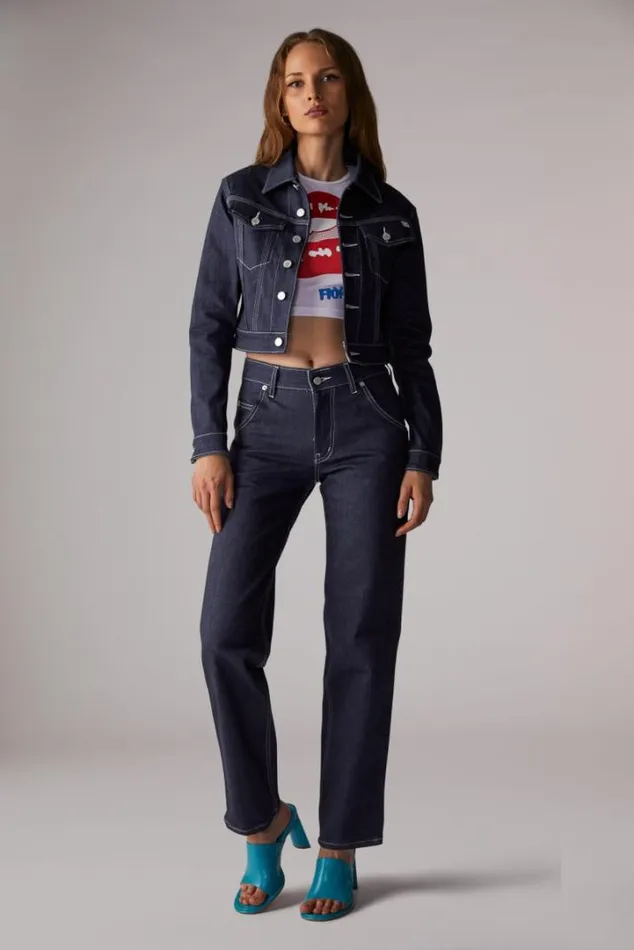 Trucker Denim Jacket Indigo Indigo Women Fiorucci