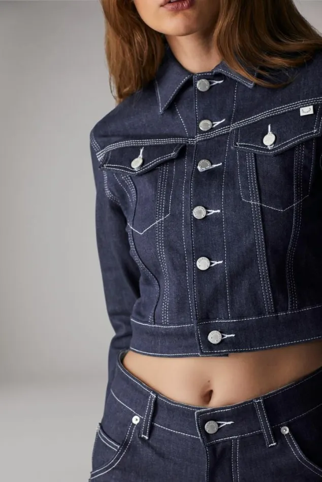 Trucker Denim Jacket Indigo Indigo Women Fiorucci Trucker Denim Jacket Indigo Indigo Women Fiorucci