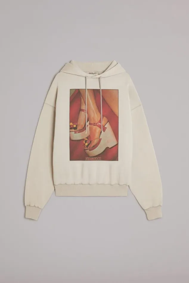 Unisex Graphic Heels Hoodie Grey Grey WomenMen Fiorucci