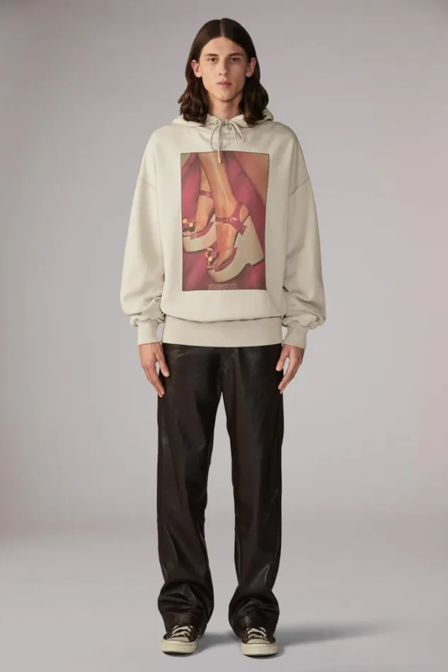 Unisex Graphic Heels Hoodie Grey Grey WomenMen Fiorucci Unisex Graphic Heels Hoodie Grey Grey WomenMen Fiorucci