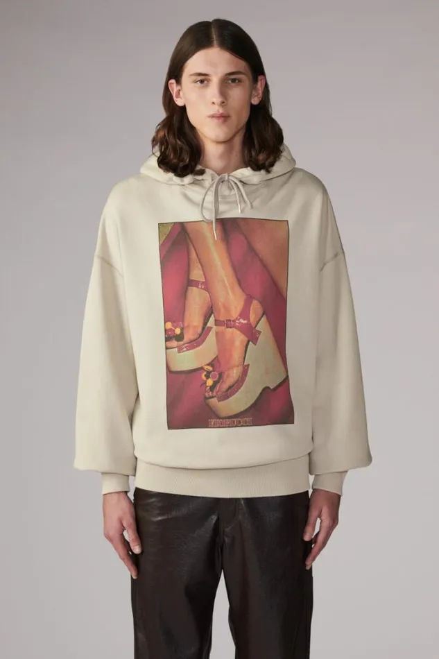 Unisex Graphic Heels Hoodie Grey Grey WomenMen Fiorucci Unisex Graphic Heels Hoodie Grey Grey WomenMen Fiorucci