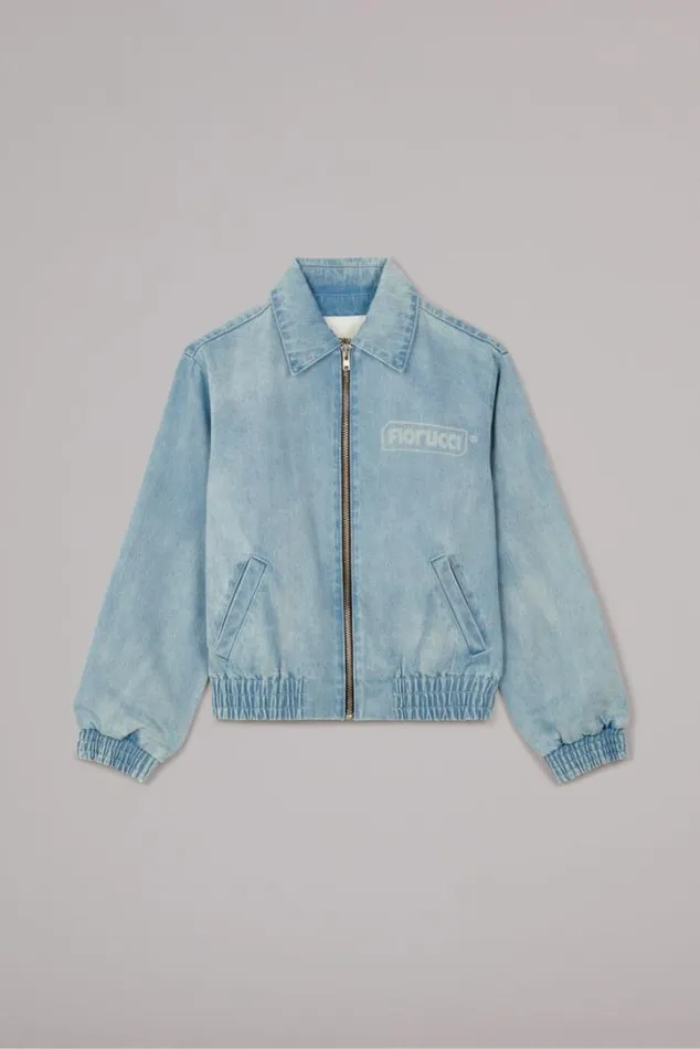 Unisex Logo Denim Jacket Blue Blue Women Fiorucci