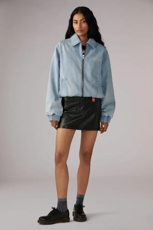 Unisex Logo Denim Jacket Blue Blue Women Fiorucci Unisex Logo Denim Jacket Blue Blue Women Fiorucci
