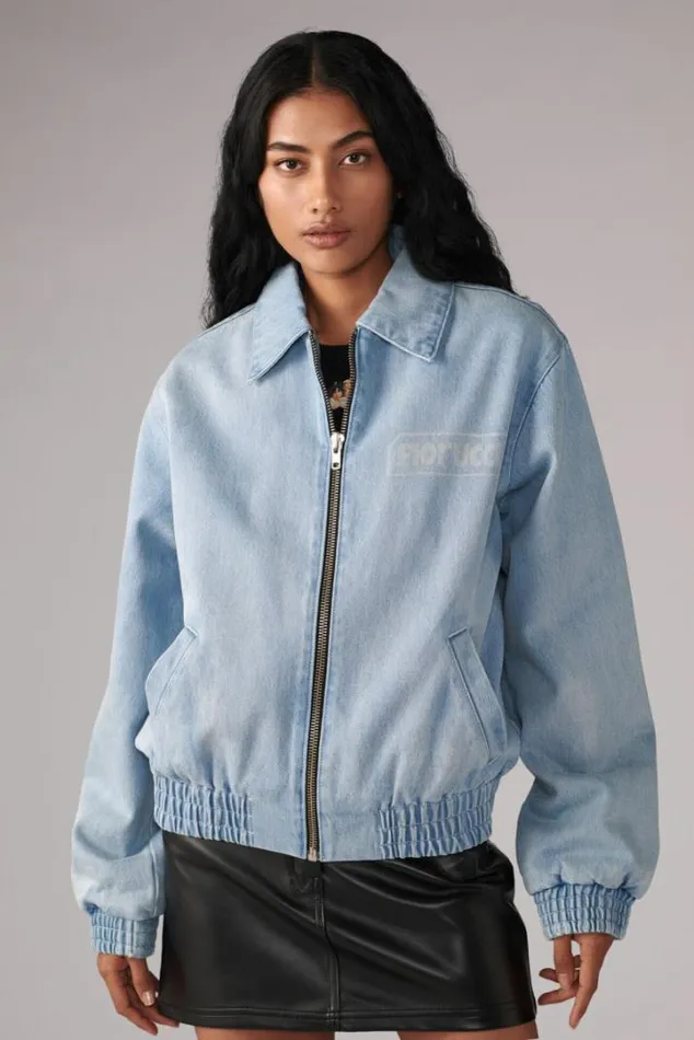 Unisex Logo Denim Jacket Blue Blue Women Fiorucci Unisex Logo Denim Jacket Blue Blue Women Fiorucci