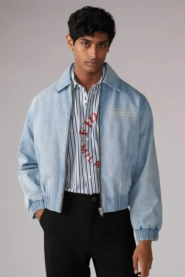 Unisex Logo Denim Jacket Blue Blue Women Fiorucci Unisex Logo Denim Jacket Blue Blue Women Fiorucci
