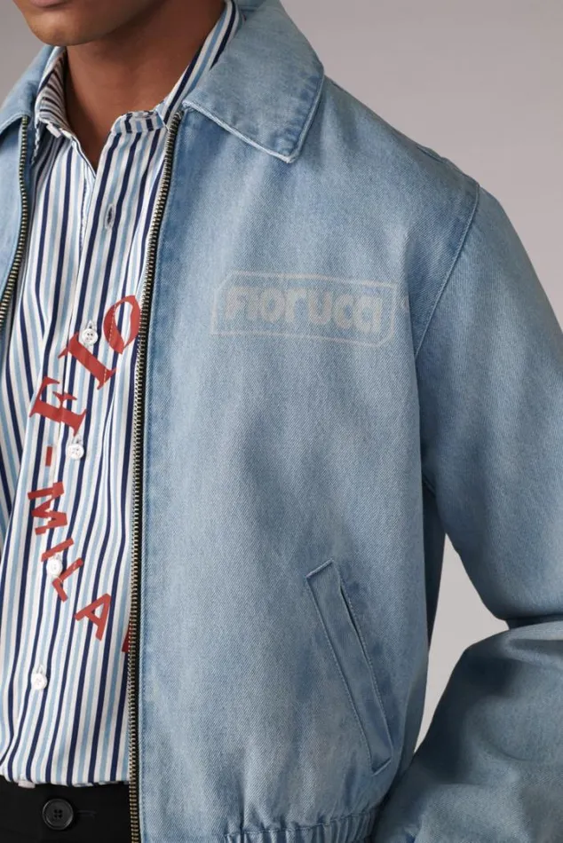 Unisex Logo Denim Jacket Blue Blue Women Fiorucci Unisex Logo Denim Jacket Blue Blue Women Fiorucci