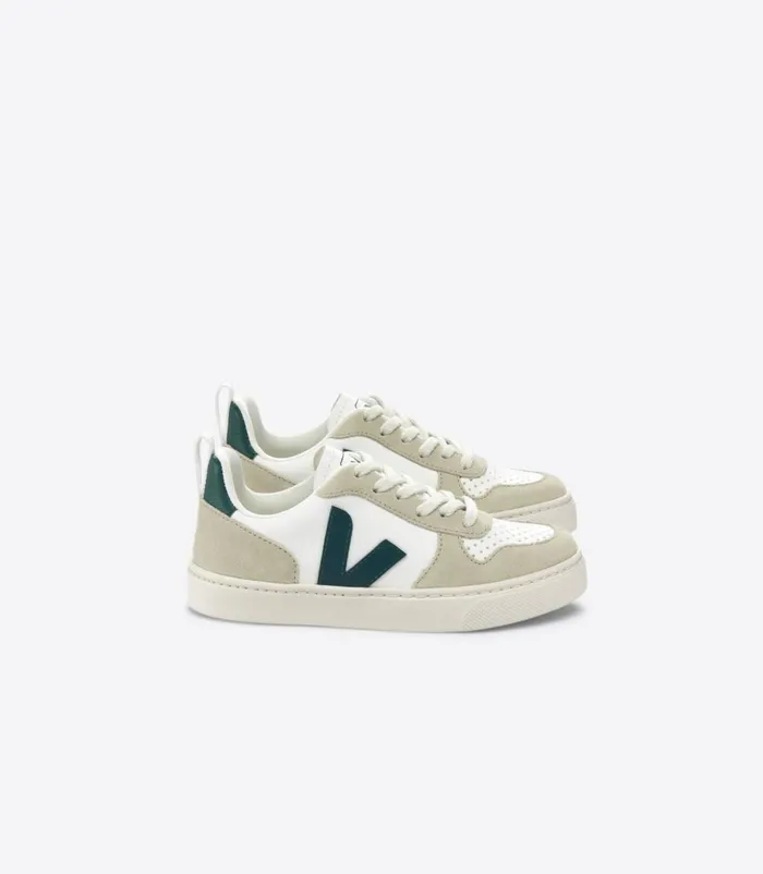 VEJA V10 V10 LACES CHROMEFREE LEATHER WHITE BRITTANY ALMOND 8211 Kids