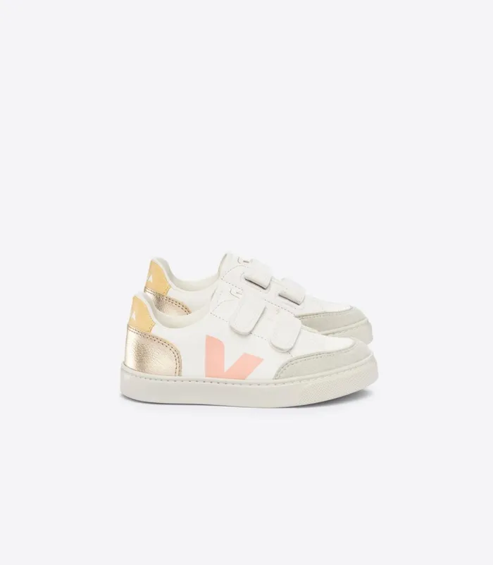 VEJA V12 V12 CHROMEFREE LEATHER WHITE MULTICO PLATINE 8211 Kids