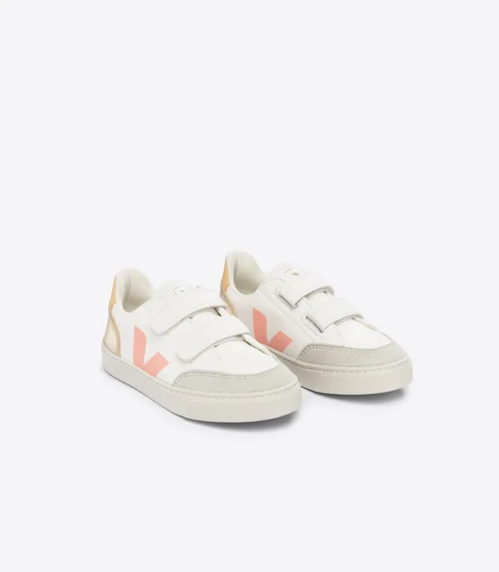 VEJA V12 V12 CHROMEFREE LEATHER WHITE MULTICO PLATINE 8211 Kids