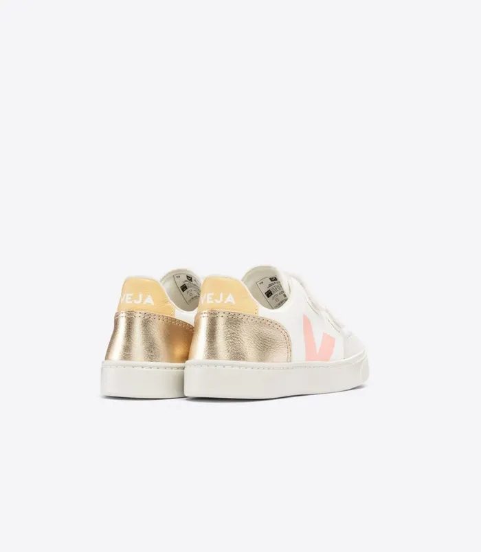 VEJA V12 V12 CHROMEFREE LEATHER WHITE MULTICO PLATINE 8211 Kids