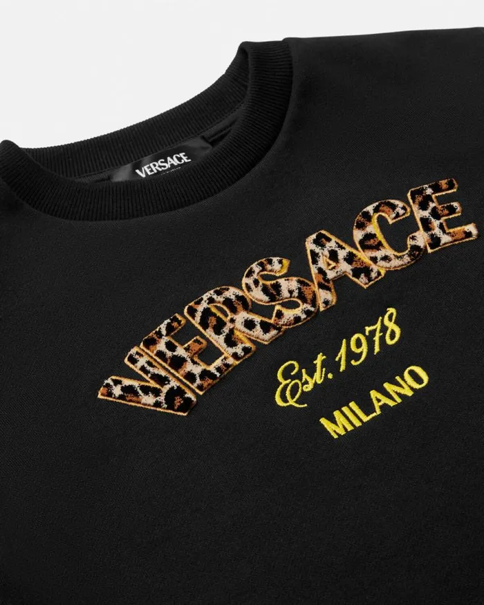 Versace Wild Stamp Kids Sweatshirt Black Children Versace Clothing
