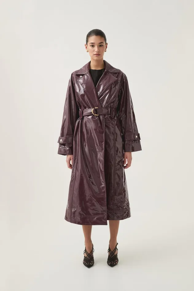 Verve Trench Coat Mulberry Women Aje Blazers Jackets and Coats Verve Trench Coat Mulberry Women Aje Blazers Jackets and Coats