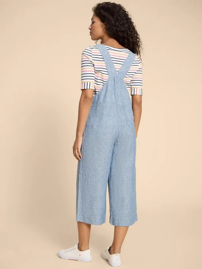 Viola Crop Linen Dungaree Chambray Blue Women White Stuff Dresses Viola Crop Linen Dungaree Chambray Blue Women White Stuff Dresses