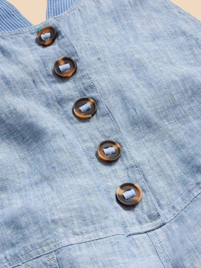 Viola Crop Linen Dungaree Chambray Blue Women White Stuff Dresses Viola Crop Linen Dungaree Chambray Blue Women White Stuff Dresses
