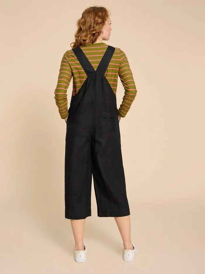 Viola Crop Linen Dungaree Pure Black Women White Stuff Dresses Viola Crop Linen Dungaree Pure Black Women White Stuff Dresses