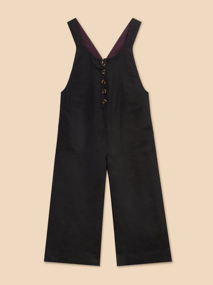 Viola Crop Linen Dungaree Pure Black Women White Stuff Dresses Viola Crop Linen Dungaree Pure Black Women White Stuff Dresses