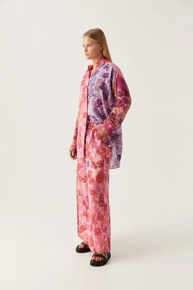 Vision Oversized Linen Shirt Kaleidoscopic Rose Women Aje Matching Sets Vision Oversized Linen Shirt Kaleidoscopic Rose Women Aje Matching Sets