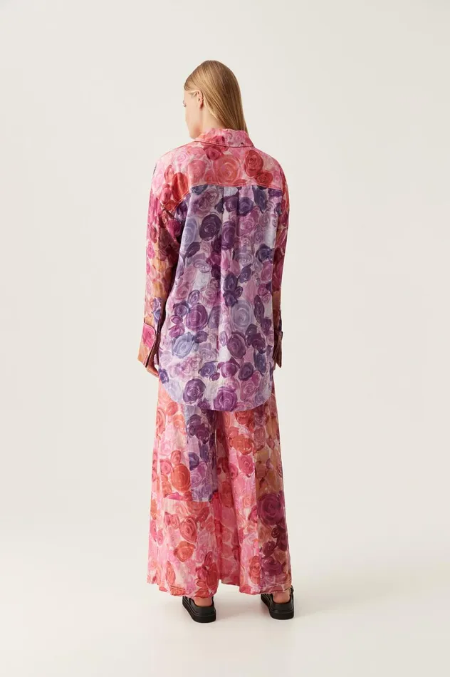 Vision Oversized Linen Shirt Kaleidoscopic Rose Women Aje Matching Sets Vision Oversized Linen Shirt Kaleidoscopic Rose Women Aje Matching Sets