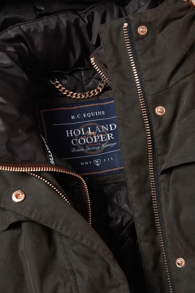Wax Longline Field Coat Dark Olive Womens Coats and Jackets Holland Cooper Wax Longline Field Coat Dark Olive Womens Coats and Jackets Holland Cooper