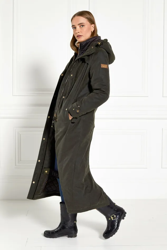 Wax Longline Field Coat Dark Olive Womens Coats and Jackets Holland Cooper Wax Longline Field Coat Dark Olive Womens Coats and Jackets Holland Cooper